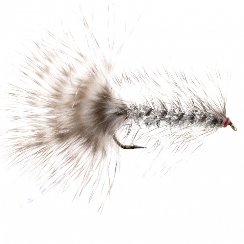 The Essential Fly Silver Grizzly Bugger Fishing Fly